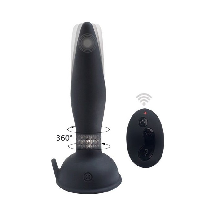 Черный анальный вибростимулятор Remote Control Anal Plug - 17,5 см