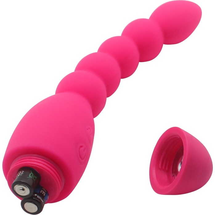 Розовый анальный вибростимулятор-елочка Lovers Beads - 19 см. Фотография 4.