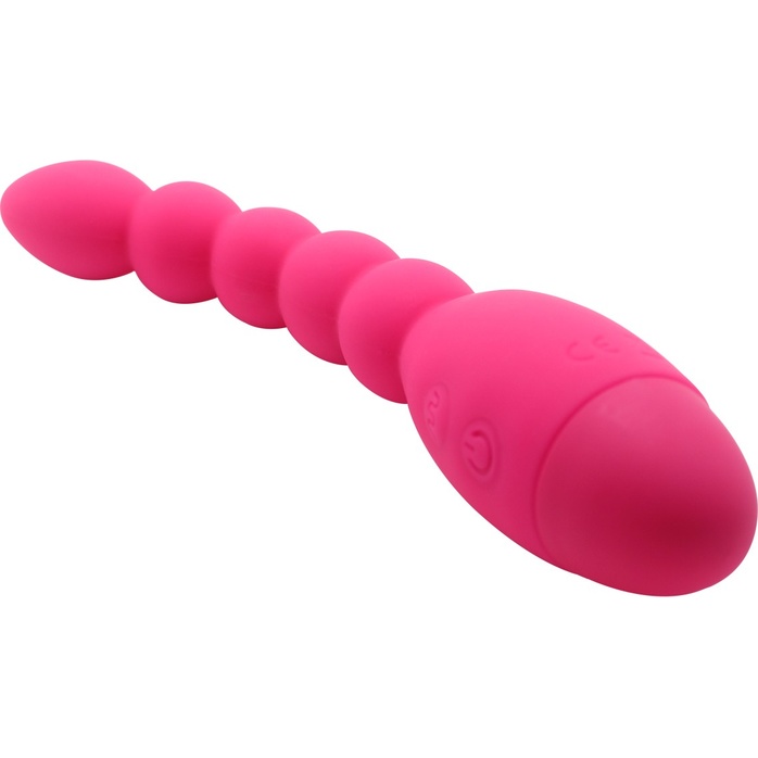 Розовый анальный вибростимулятор-елочка Lovers Beads - 19 см. Фотография 5.