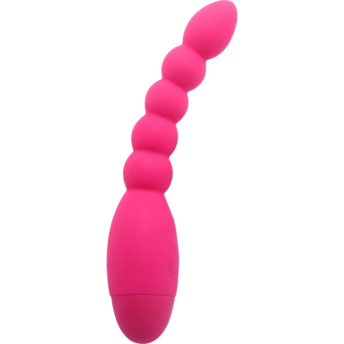 Розовый анальный вибростимулятор-елочка Lovers Beads - 19 см