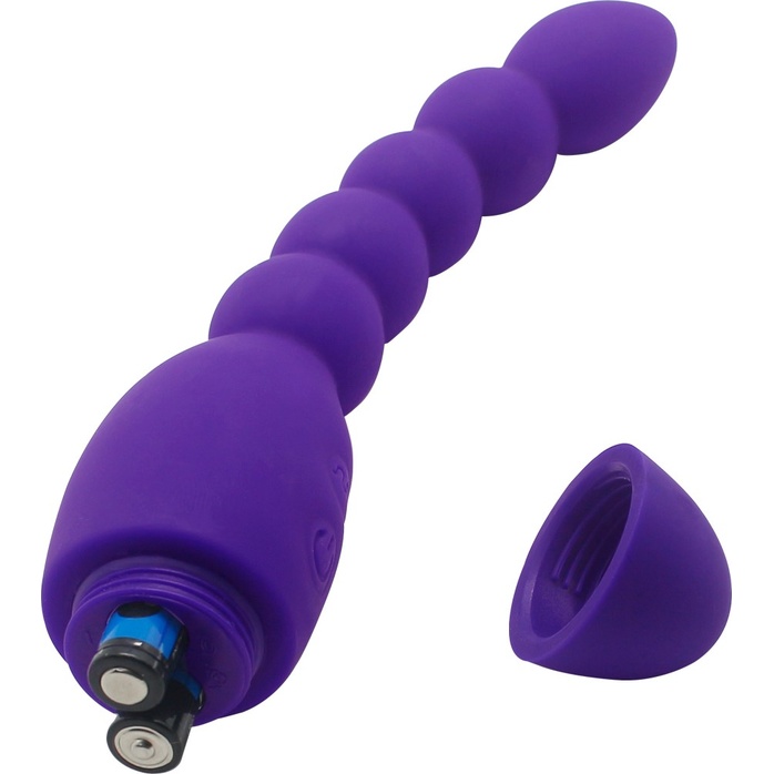 Фиолетовый анальный вибростимулятор-елочка Lovers Beads - 19 см. Фотография 6.