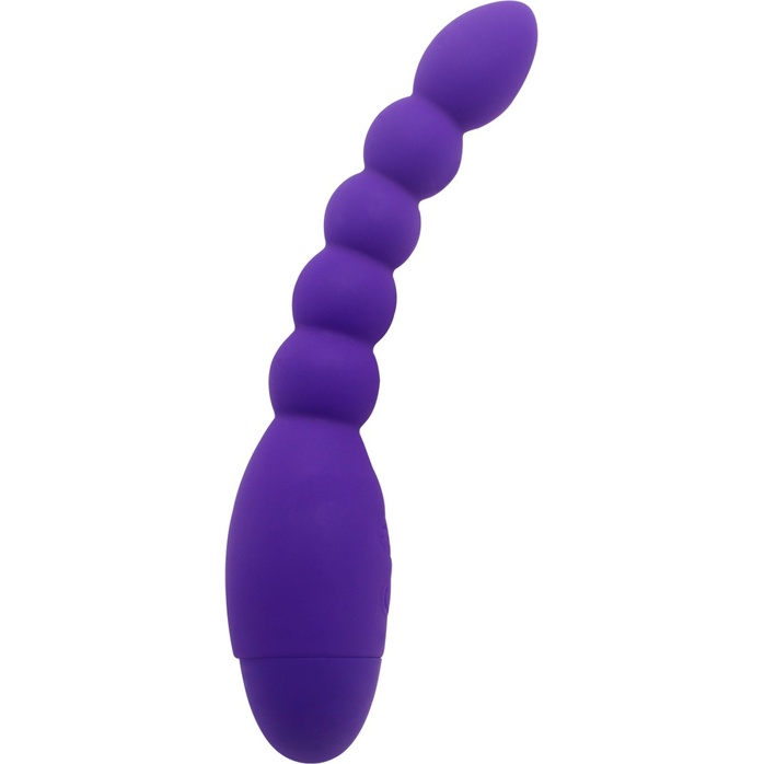 Фиолетовый анальный вибростимулятор-елочка Lovers Beads - 19 см