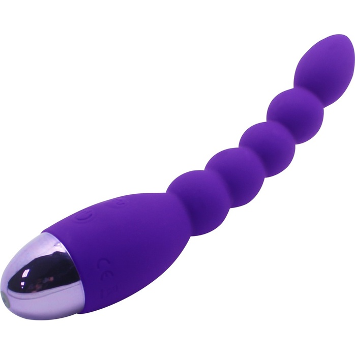 Фиолетовый анальный вибростимулятор Lovers Beads - 19 см. Фотография 5.