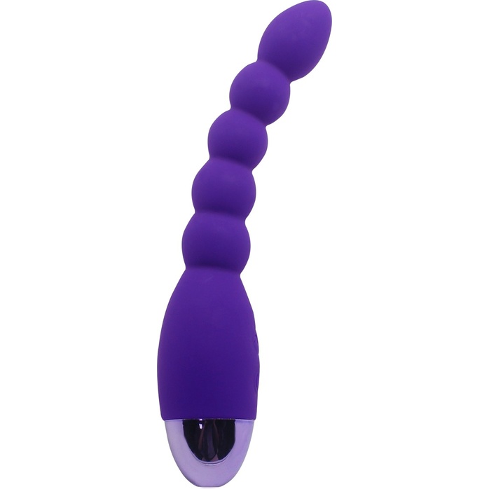 Фиолетовый анальный вибростимулятор Lovers Beads - 19 см
