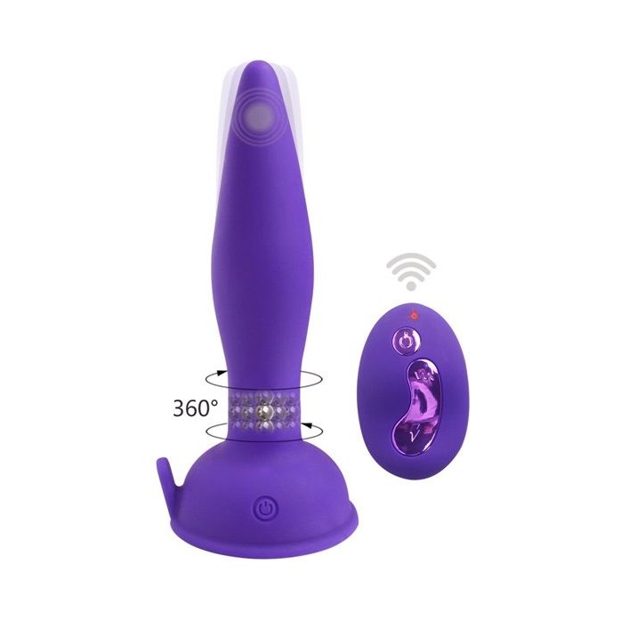 Фиолетовый анальный вибростимулятор Remote Control Anal Plug - 17,5 см