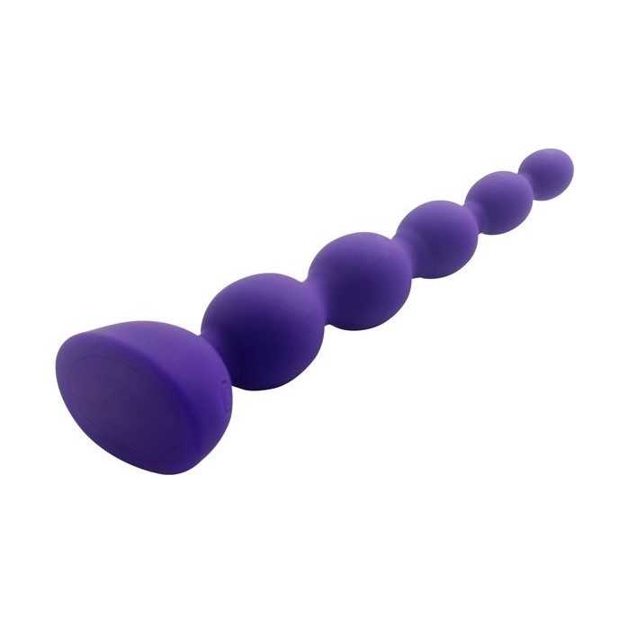 Фиолетовый анальный вибростимулятор Anal Beads L с пультом ДУ - 21,5 см.. Фотография 2.