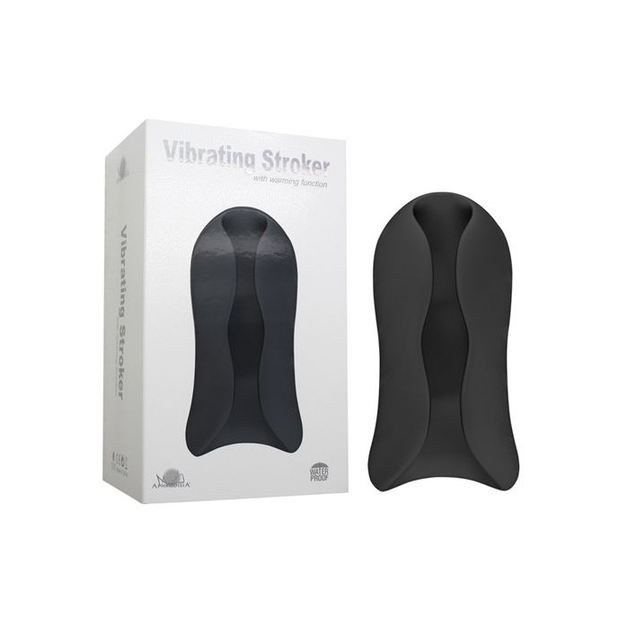 Черный вибромастурбатор Vibrating Stroker. Фотография 3.