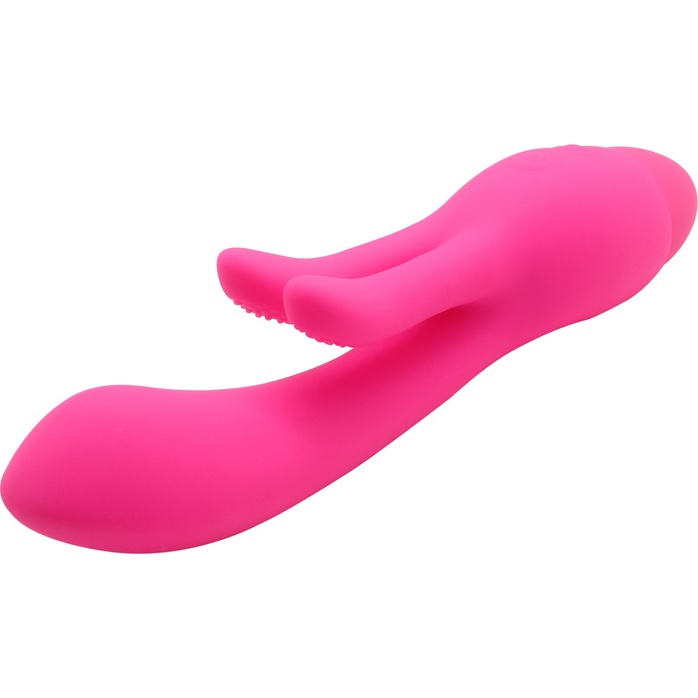 Розовый вибратор INDULGENCE Frolic Bunny - 18,5 см. Фотография 4.