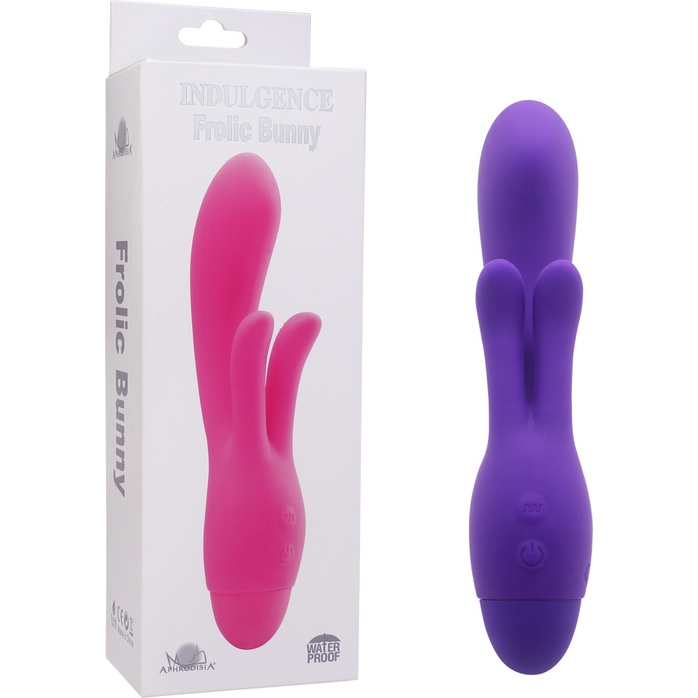 Фиолетовый вибратор INDULGENCE Frolic Bunny - 18,5 см. Фотография 6.