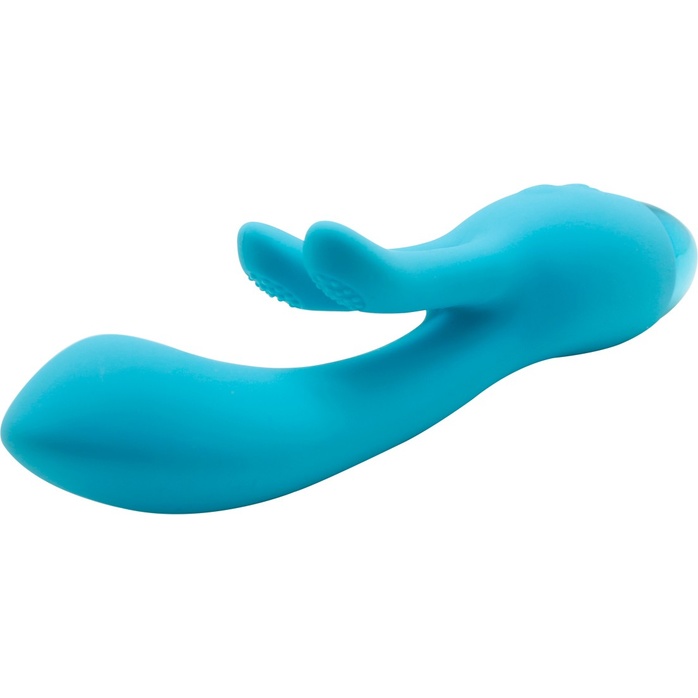 Голубой вибратор INDULGENCE Rechargeable Frolic Bunny - 18,7 см. Фотография 4.