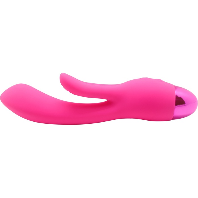 Розовый вибратор INDULGENCE Rechargeable Frolic Bunny - 18,7 см. Фотография 3.