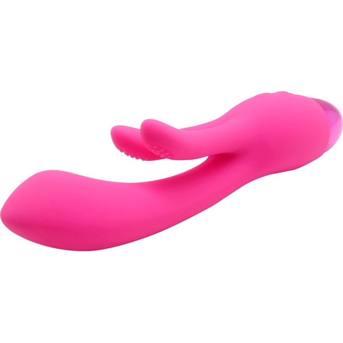 Розовый вибратор INDULGENCE Rechargeable Frolic Bunny - 18,7 см. Фотография 4.