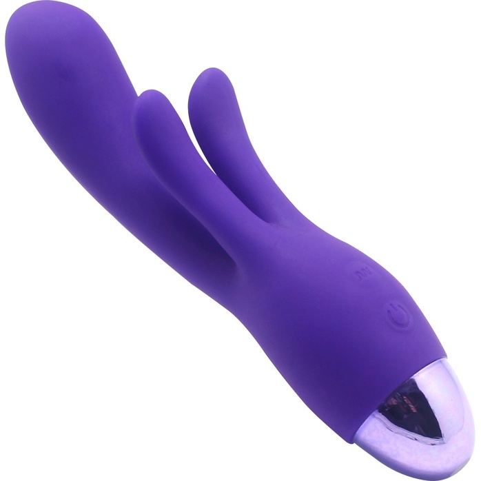 Фиолетовый вибратор INDULGENCE Rechargeable Frolic Bunny - 18,7 см. Фотография 2.
