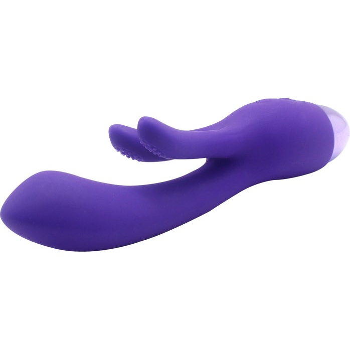 Фиолетовый вибратор INDULGENCE Rechargeable Frolic Bunny - 18,7 см. Фотография 3.