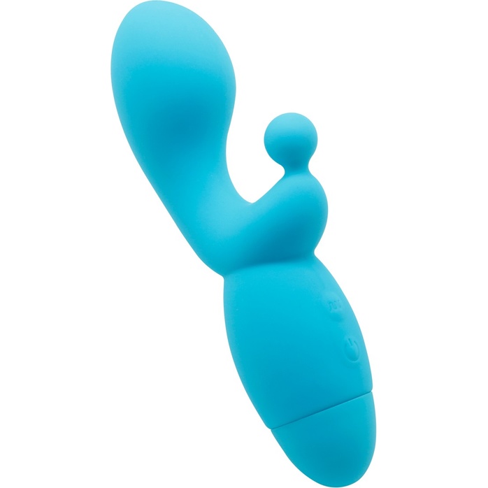 Голубой вибратор INDULGENCE G Kiss - 16,5 см. Фотография 2.