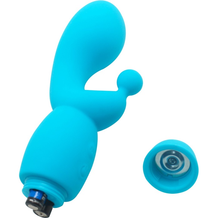 Голубой вибратор INDULGENCE G Kiss - 16,5 см. Фотография 5.