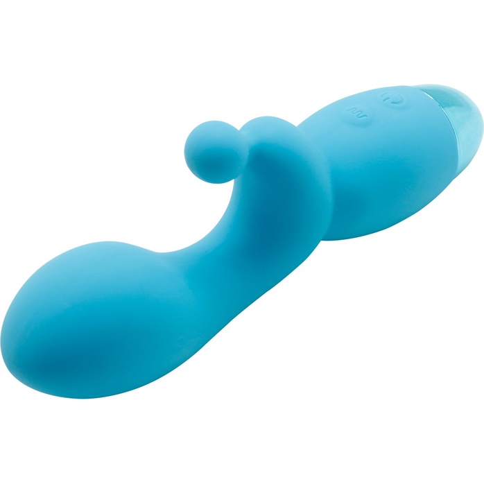 Голубой вибратор INDULGENCE Rechargeable G Kiss - 16,5 см. Фотография 2.