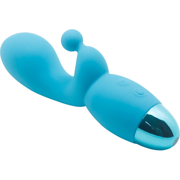 Голубой вибратор INDULGENCE Rechargeable G Kiss - 16,5 см. Фотография 5.