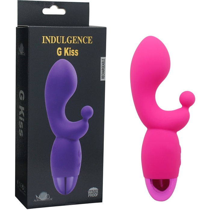 Розовый вибратор INDULGENCE Rechargeable G Kiss - 16,5 см. Фотография 6.