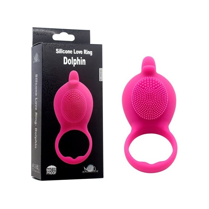 Розовое виброкольцо на пенис Dolphin. Фотография 3.