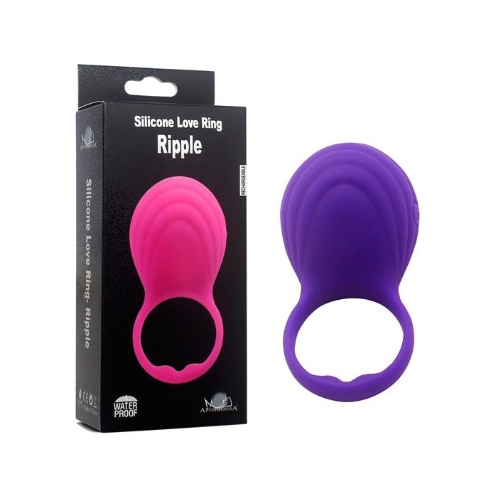 Фиолетовое виброкольцо на пенис Ripple. Фотография 3.