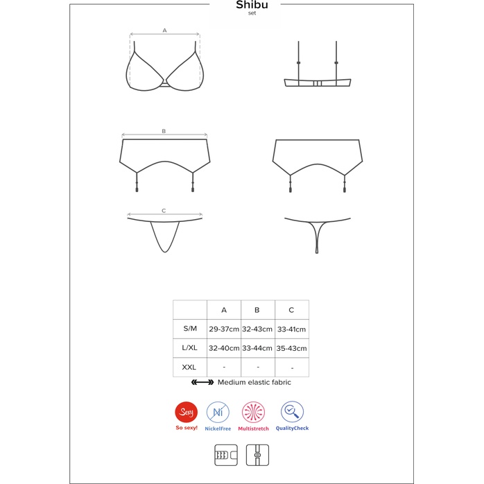 Оригинальный комплект белья Shibu с поясом для чулок - Sexy. Фотография 5.