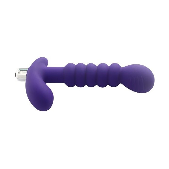 Фиолетовый рельефный вибростимулятор простаты - 17,5 см. Фотография 2.
