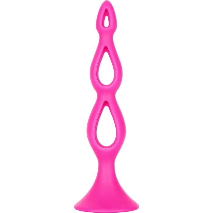 Розовая анальная елочка Silicone Triple Probe - 14,5 см - Booty Call