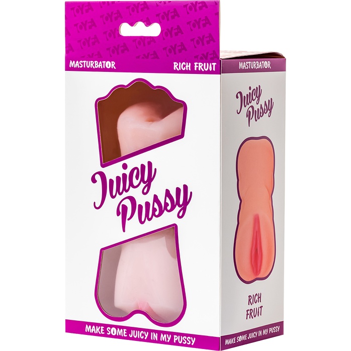Телесный двусторонний мастурбатор Rich Fruit - вагина и анус - Juicy Pussy. Фотография 9.