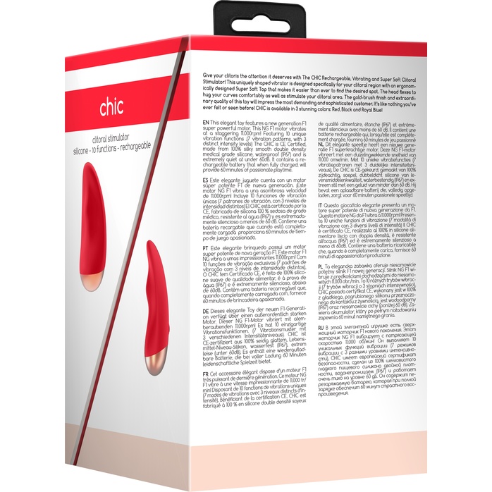 Красный вибратор Chic для клиторальной стимуляции - Elegance. Фотография 11.