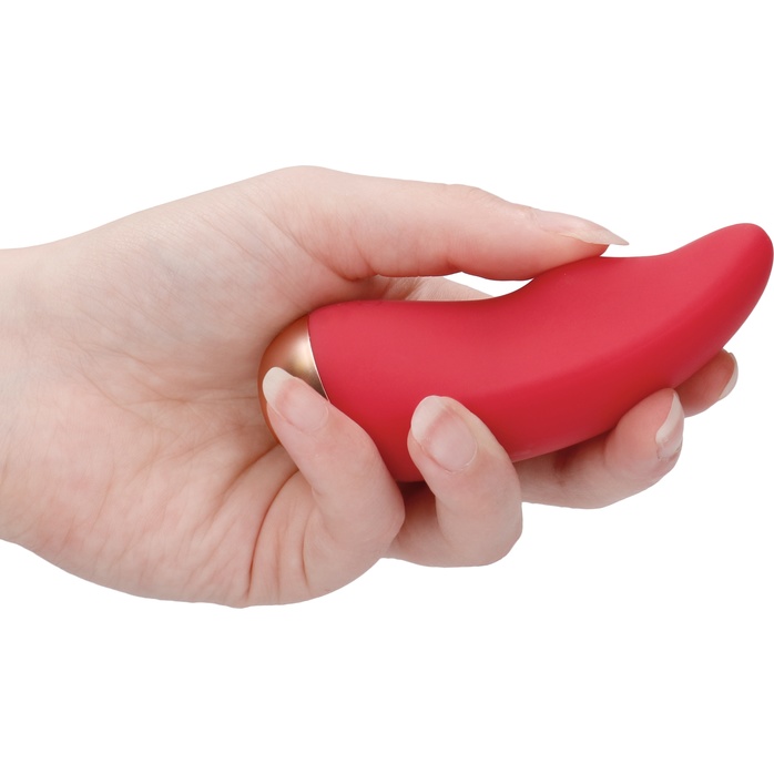 Красный вибратор Chic для клиторальной стимуляции - Elegance. Фотография 5.