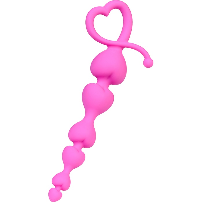 Розовая силиконовая анальная цепочка Sweety - 18,5 см - ToDo