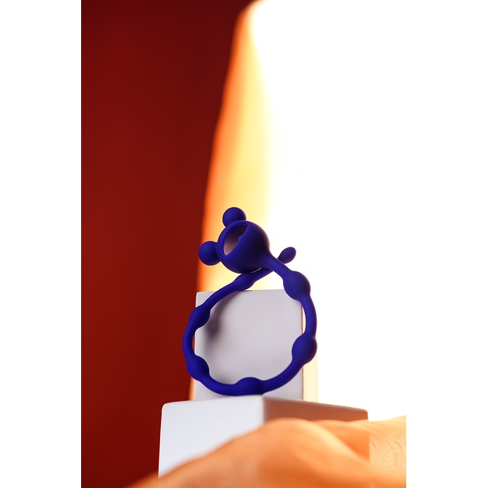 Синяя силиконовая анальная цепочка Froggy - 27,4 см - ToDo. Фотография 5.