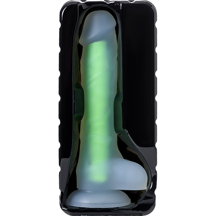 Прозрачно-зеленый фаллоимитатор, светящийся в темноте, Clark Glow - 22 см - Beyond. Фотография 7.