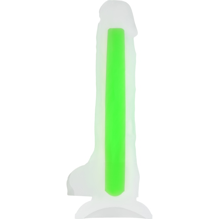 Прозрачно-зеленый фаллоимитатор, светящийся в темноте, Dick Glow - 18 см - Beyond. Фотография 2.