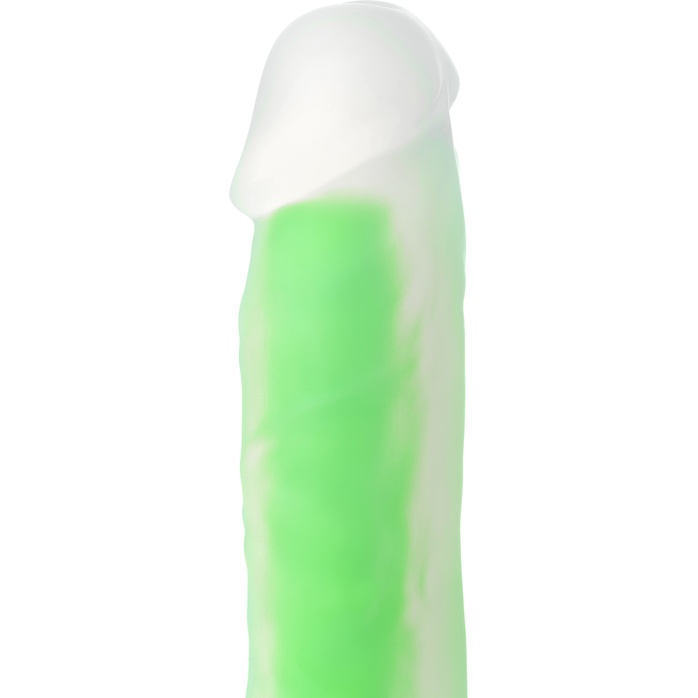 Прозрачно-зеленый фаллоимитатор, светящийся в темноте, Dick Glow - 18 см - Beyond. Фотография 8.