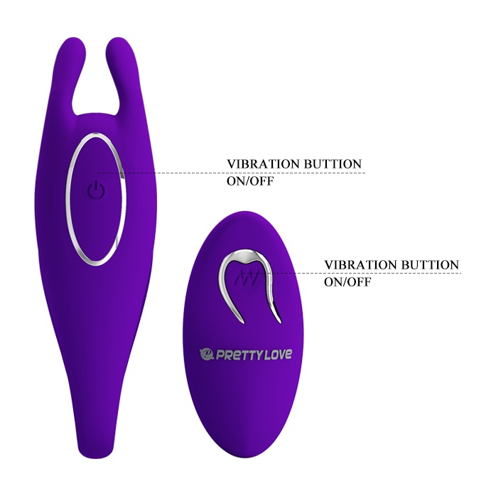 Фиолетовый U-образный вибратор для пар Bill с пультом ДУ - Pretty Love. Фотография 5.