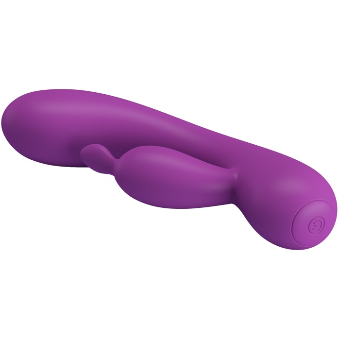Фиолетовый вибратор Grace с клиторальным отростком - 16,5 см - Pretty Love. Фотография 3.