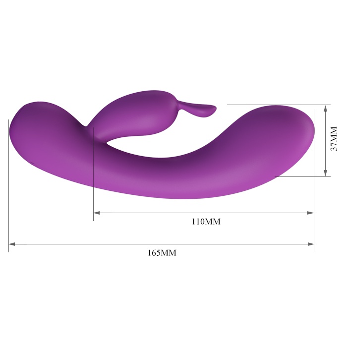 Фиолетовый вибратор Grace с клиторальным отростком - 16,5 см - Pretty Love. Фотография 4.