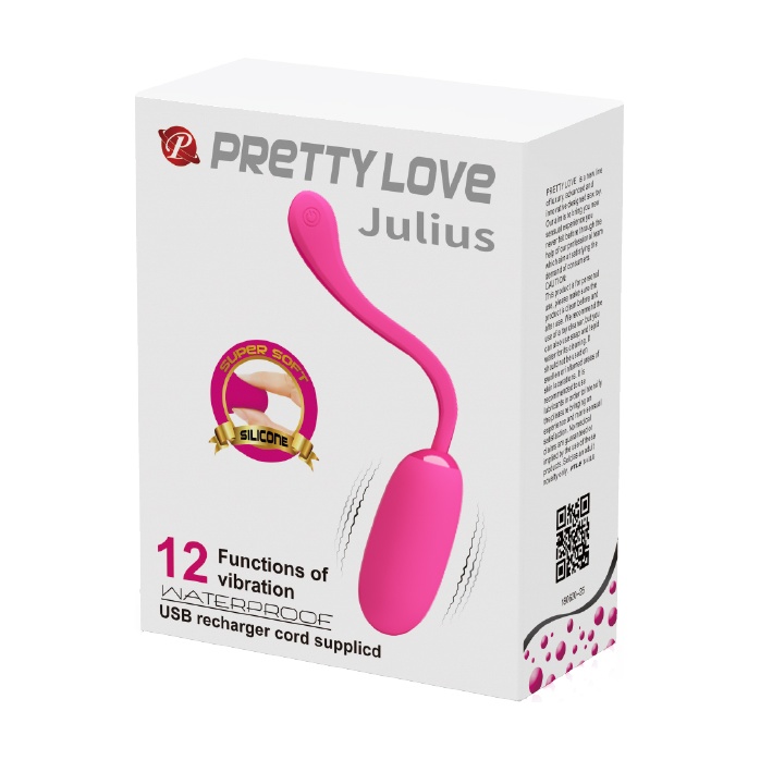 Розовое перезаряжаемое виброяйцо Julius - Pretty Love. Фотография 7.