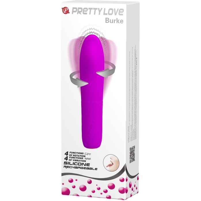 Лиловый вибратор-ротатор Burke - 16 см - Pretty Love. Фотография 9.