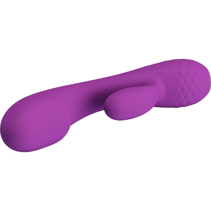 Фиолетовый вибратор Doreen с клиторальным отростком - 17,5 см - Pretty Love. Фотография 3.