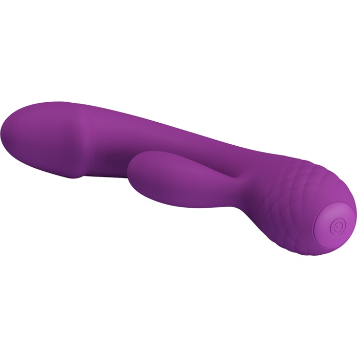 Фиолетовый вибратор Doreen с клиторальным отростком - 17,5 см - Pretty Love. Фотография 4.