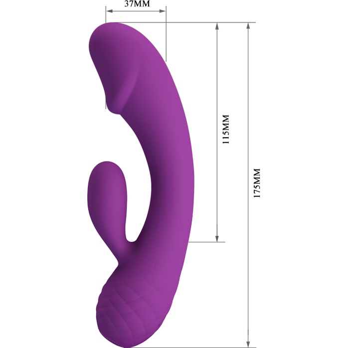 Фиолетовый вибратор Doreen с клиторальным отростком - 17,5 см - Pretty Love. Фотография 5.