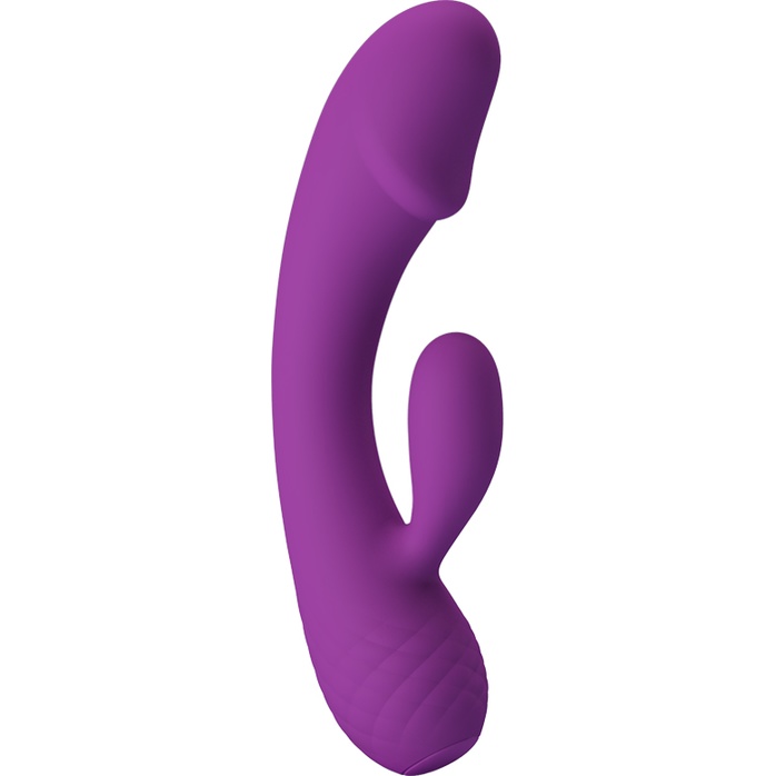 Фиолетовый вибратор Doreen с клиторальным отростком - 17,5 см - Pretty Love