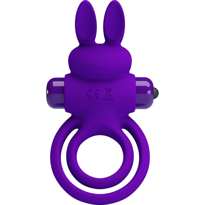 Фиолетовое эрекционное кольцо с вибростимуляцией клитора Vibrant Penis Ring III - Pretty Love. Фотография 3.