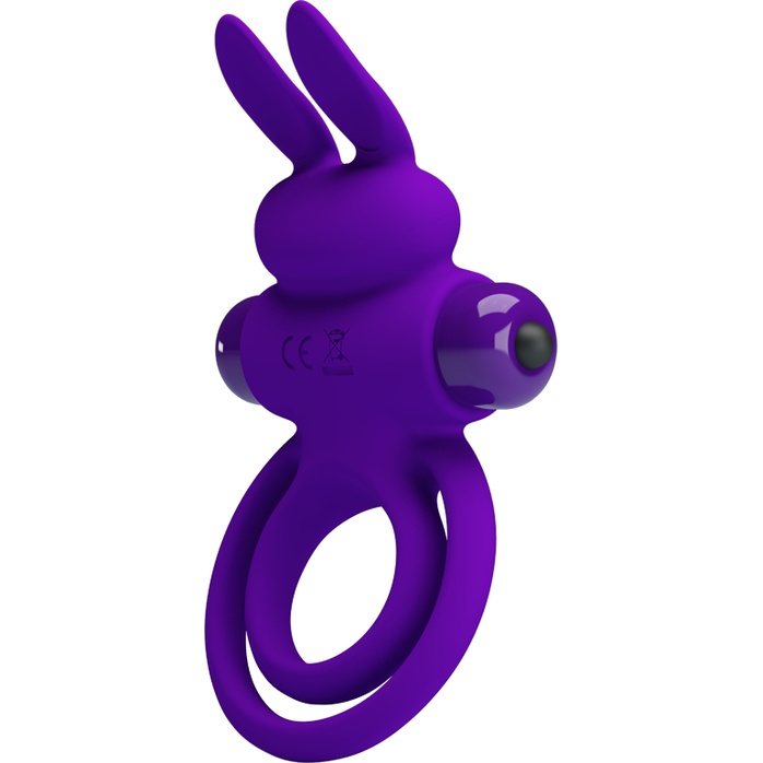 Фиолетовое эрекционное кольцо с вибростимуляцией клитора Vibrant Penis Ring III - Pretty Love