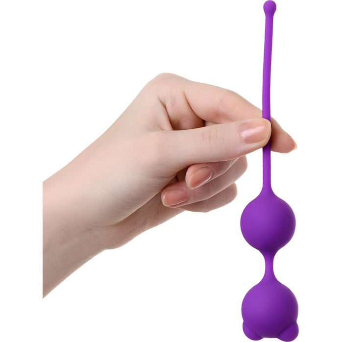 Фиолетовые вагинальные шарики A-Toys с ушками. Фотография 2.