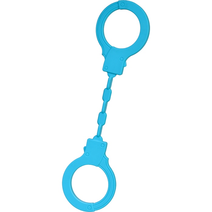 Голубые силиконовые наручники A-Toys без ключа. Фотография 2.