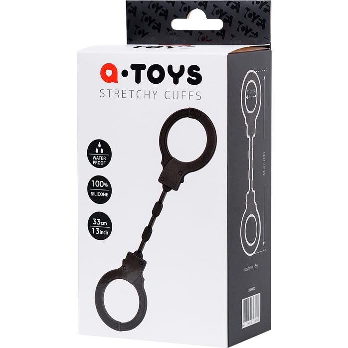 Черные силиконовые наручники A-Toys без ключа. Фотография 4.